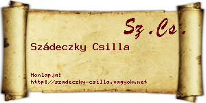 Szádeczky Csilla névjegykártya